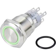 TRU Components LAS1-AGQ-22E/G/24V/S Hærværkssikret trykknap 250 V/AC 3 A 2 x On/(On) Tastende Grøn IP65 1 stk