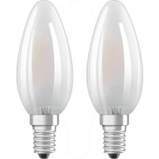 Osram led kertepære e14 Osram LED-kertepære E14 4W, varmhvid, sæt m. 2 stk