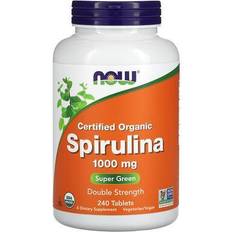 Spirulina' tabletter Now Foods Økologisk Certificeret Spirulina 1000 mg 240 Tabletter