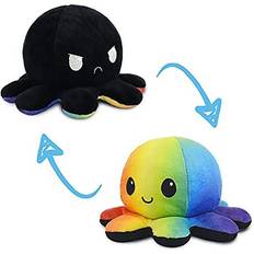Octopus reversible toy Reversible Octopus Plushie Black/Rainbow