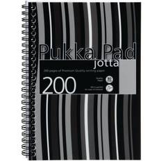 Black Notepads Pukka Pad Jotta Notebook Wirebound Plastic Punched 200pp JP018-5