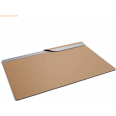 Braun Schreibtischunterlagen Sigel SA402 Desk Pad, high-quality imitation leather with a metallic strip, cognac, 66 x 0.6 x 44 cm