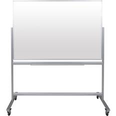 Luxor 60x40" Mobile Double-Sided Magnetic Glass Marker Board