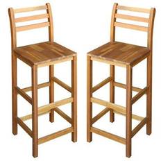 Sgabelli da bar Be Basic Solid Acacia Wood Bar Stool 110cm 2pcs