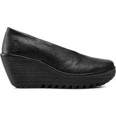 Plataforma Tacones y Zapatos de Tacón Fly London Yaz - Black Mousse