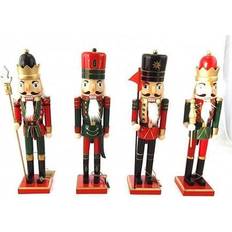 Guld - Træ Julepynt Dynas Nutcracker Soldier Julepynt 37cm 4stk