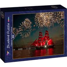Bluebird Fireworks Around a Sailboat 500 Pieces