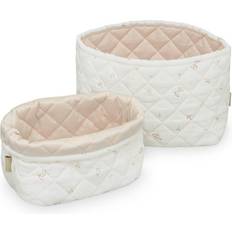 Valkoinen Säilytyskorit Cam Cam Copenhagen Quilted Storage Basket Set of Two OCS Poppies/Shell