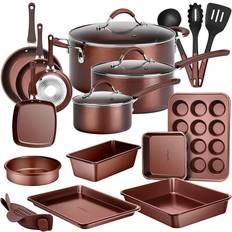 Gold Cookware NutriChef - Cookware Set with lid 20 Parts