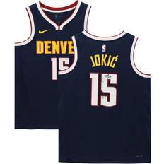 Game Jerseys Fanatics Denver Nuggets Nikola Jokic Autographed Navy Icon Swingman Jersey 2020-21