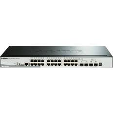 Interruptores D-Link DGS-1510-28P 24 Puertos Gigabit PoE 193W + 2 Puertos SFP 1000 Mbps + 2 Puertos 10G SFP+-DGS-1510-28P/E