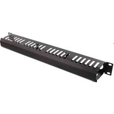 Toten 19" Cable panel, 1U, finger channel, black