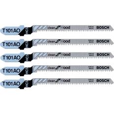 Bosch Power Tool Accessories Bosch 4" Wood Cutting T-Shank Jigsaw Blade, T101D, 6 TPI, 5-Piece