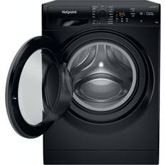 Black hotpoint washing machine Hotpoint NSWM1045CBSUKN