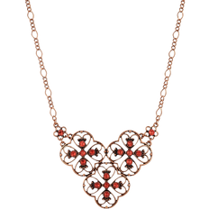 1928 Jewelry Collar Necklace - Copper/Orange