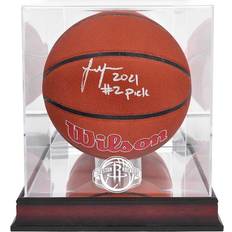 Fanatics Jalen Green Houston Rockets Autographed Wilson Replica Basketball with 2021 #2 Pick Inscription & Mahogany Team Logo Display Case