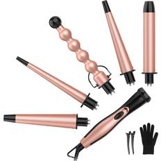 Cool Tip Curling Irons Bestope Pro Ustar 5 in 1 Interchangeable Curling Wand Set