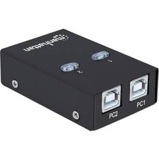 Hub USB Manhattan USB 2.0 Automatic Sharing Switch 2 Porte 162005 Nero
