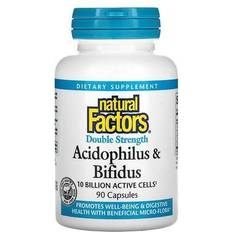 Natural Factors Acidophilus and Bifidus 10 billion cells 90 Capsules