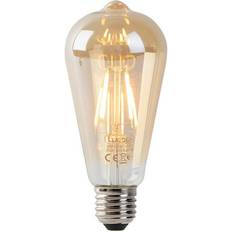 Luedd Set med 3 LED-filament ST64 2200K guld med ljus-mörk sensor