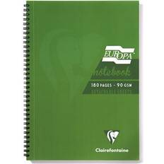 Europa Notebook 180 Pages A4 Green (5 Pack)