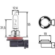 Hella Halogenlampor Hella 8GH 008 357-001 Glödlampa H9 Standard 12V 65W Sockelutförande: PGJ19-5 Paket Antal: 1