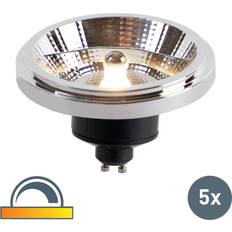 Ar111 gu10 Luedd Sæt med 5 LED-lamper AR111 GU10 12W 2000K-3000K svag til varm