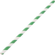 Pailles Fiesta Green Compostable Paper Straws Green Stripes (Pack of 250)