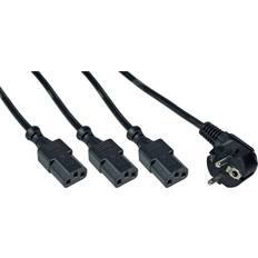 InLine Y-cable Câble d'alimentation CEE 7/7 pour IEC 60320 C13 3 m noir