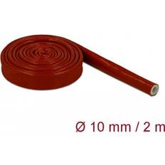 Rød Kabelhåndtering DeLock Fire-Proof Sleeving Silicone-Coated Kabelfleksibelt rør 5 m rød