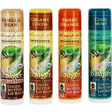 Badger Natural & Organic Lip Balms Variety 4 Pack