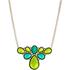 1928 Jewelry Link Collar Necklace - Gold/Green