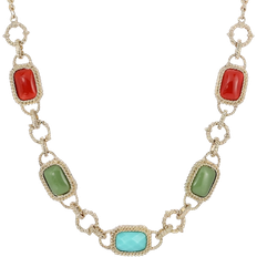 1928 Jewelry Link Collar Necklace - Gold/Multicolour