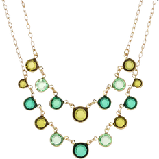 1928 Jewelry Link Collar Necklace - Gold/Green