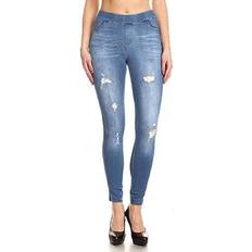 Camouflage - Women Jeans Stretch Pull-On Skinny Ripped Distressed Denim Jeggings