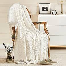 Inhand Soft Cozy Knitted Blankets Blue, Green, Gray, Brown, White, Yellow, Orange, Red (152.4x127cm)