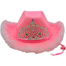Hisab Joker Cowboy Hat Pink with Fluff