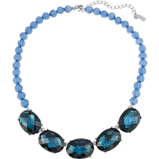 1928 Jewelry Bead Collar Necklace - Silver/Blue