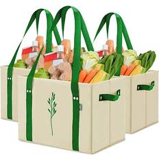 Green Bulldog Reusable Canvas Tote Shopping Bags 3-pack