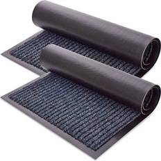 Stripes Entrance Mats Sierra 43.2x76.2cm Blue, Gray, Brown, Black, Red 17x30"