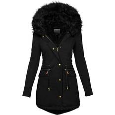 Lugogne Women's Winter Hooded Coat - Black