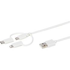 Ipad usb c oplader Vivanco USB A-USB-C/Lightning/USB B Micro 1m