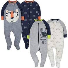 Gerber baby clothes Gerber Baby Boys 4 Pack Sleep N Play Footie - Tiger/Hedgehog