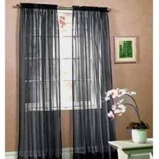 Brown - Transparent Curtains Sheer Luxury Panel 137.2x213.4cm