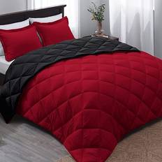 Red comforter set Down Alternative Comforter Set Bed Linen Red, Black (264.2x233.7cm)