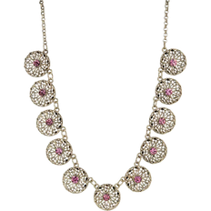 1928 Jewelry Flower Collar Necklace - Gold/Pink