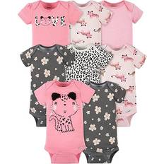 Gerber Short Sleeve Onesies Bodysuits 8-pack - Leopard Pink