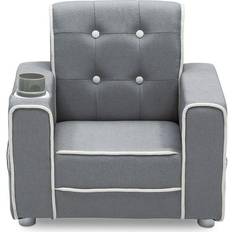 Gray Sitting Furniture Delta Children Chelsea Kids Upholstered Chair with Cup Holder