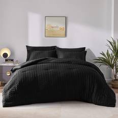 CozyLux Seersucker Bed Linen White, Black, Pink, Grey (274.3x)