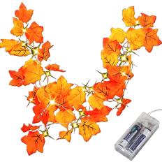 Halloween Garlands & Confetti Lighted Fall String Lights 8.2 Feet 20 LED Orange